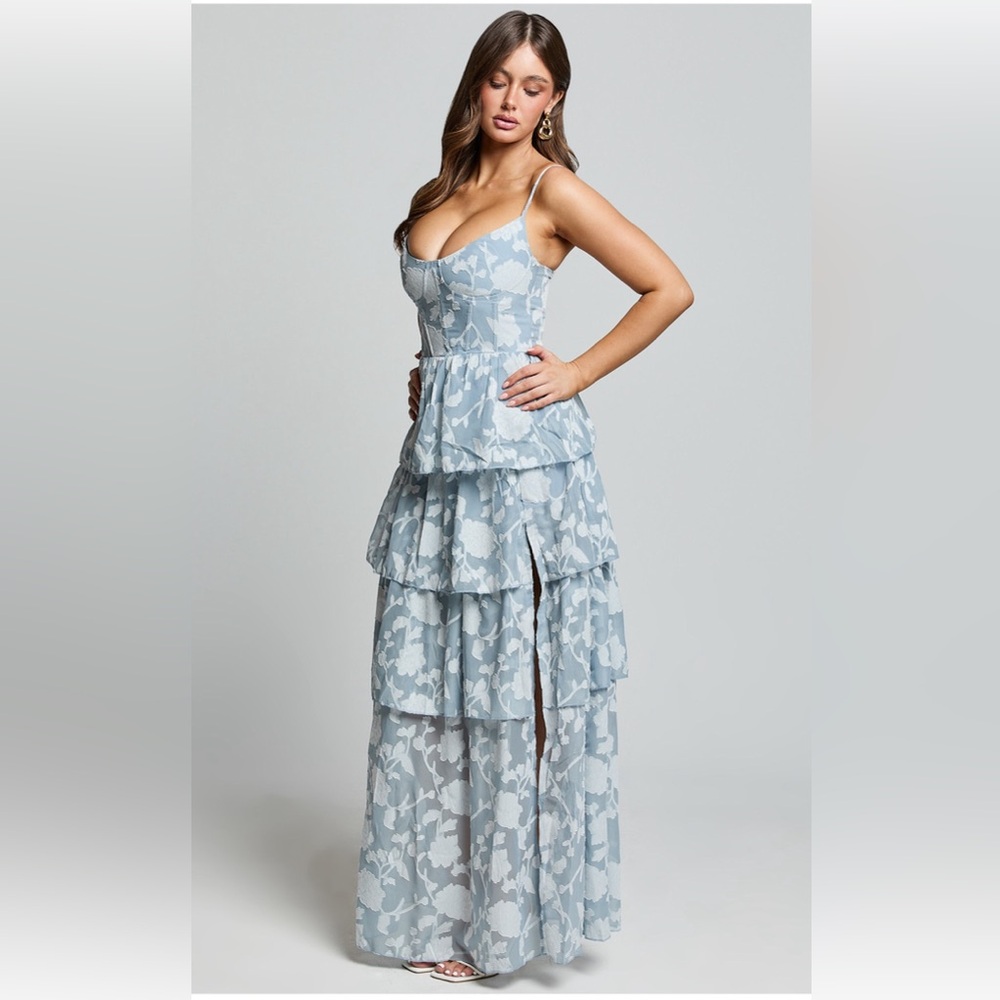 Showpo Light Blue Floral Maxi Dress - Picture 2 of 11